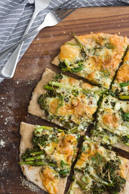 Broccoli Rabe Flatbread with Scallions