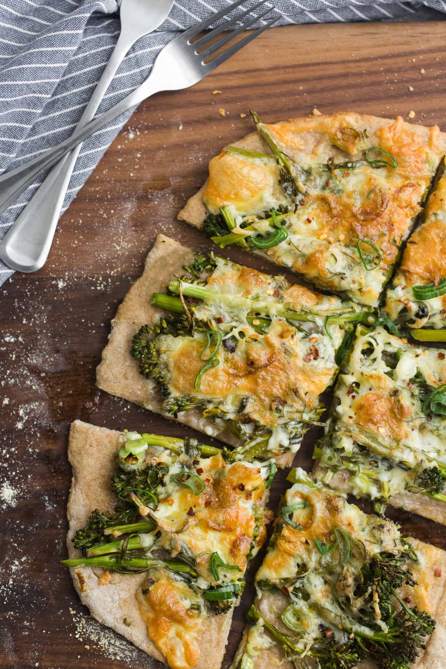 Broccolini Flatbread with Scallions