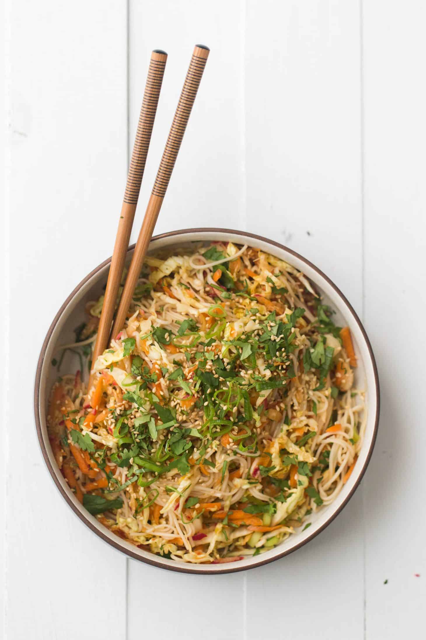Cold Noodle Salad with Cabbage
