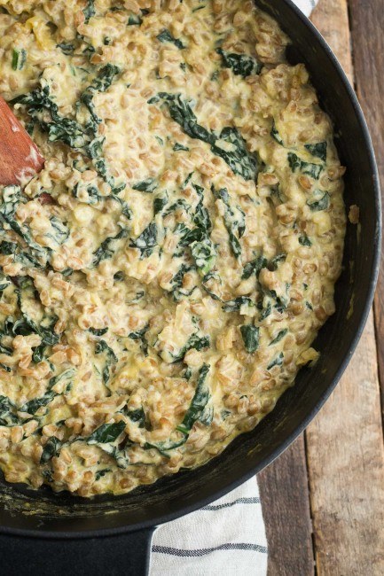 Ricotta Kale Risotto with Farro