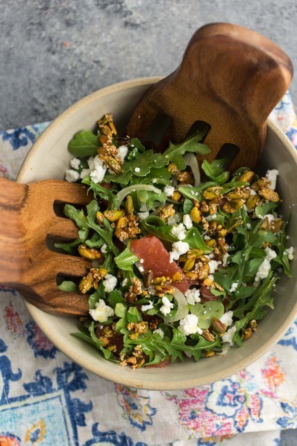 Arugula Grapefruit Salad with Sesame Pistachios