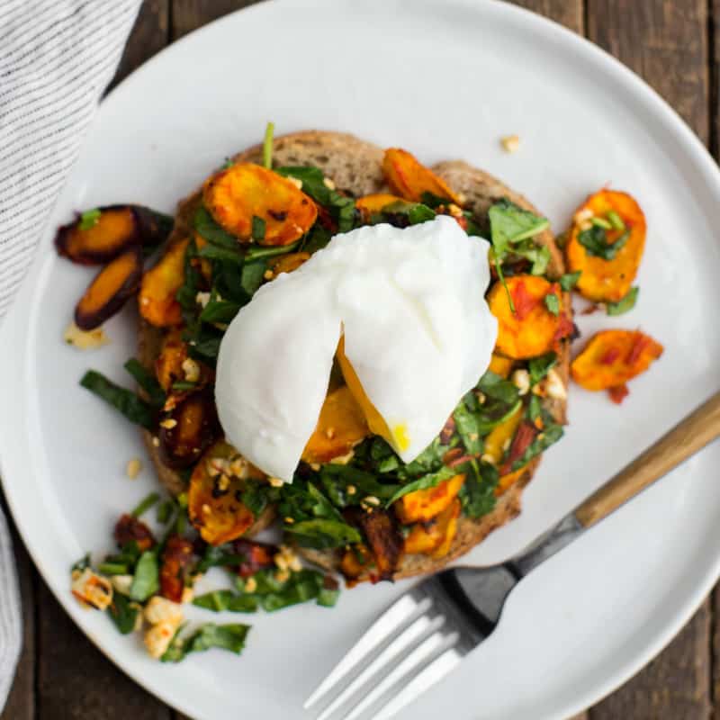 Harissa Roasted Carrot Toast | Naturally Ella