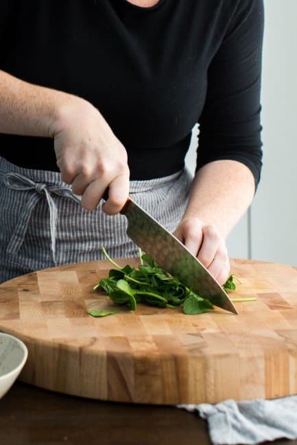 Chopping Spinach