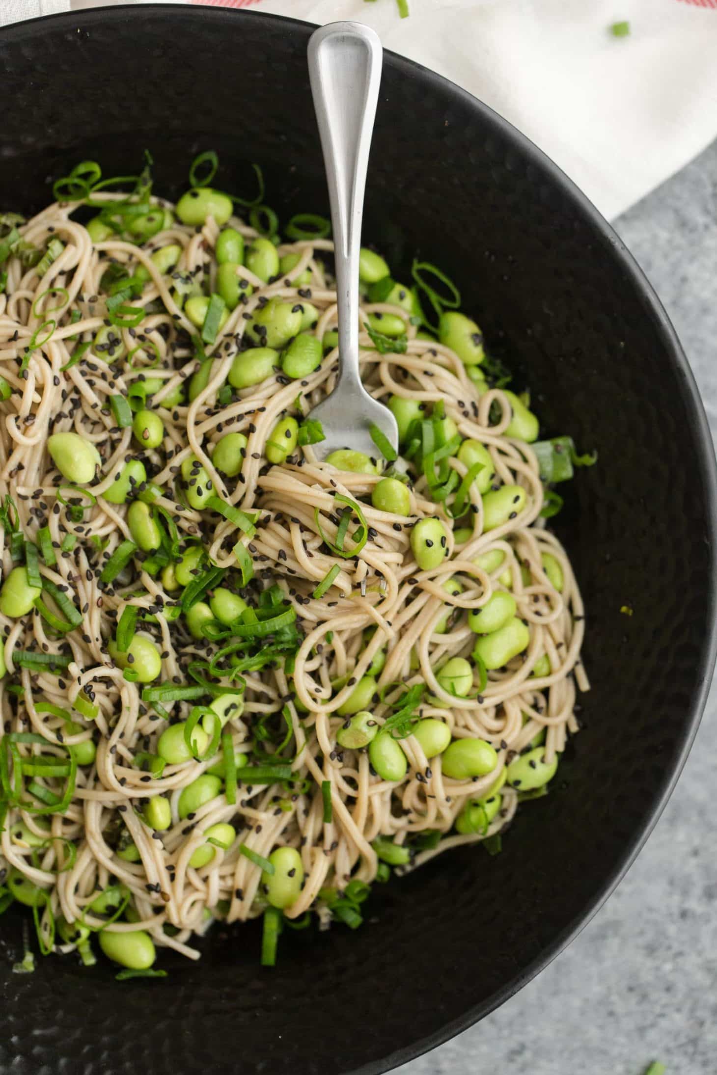 Sesame Soba Noodle Bowl with Edamame