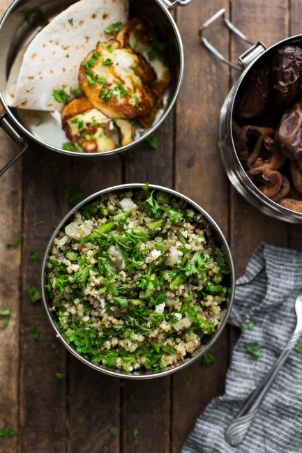 Three-Grain Pilaf with Roasted Asparagus and Feta