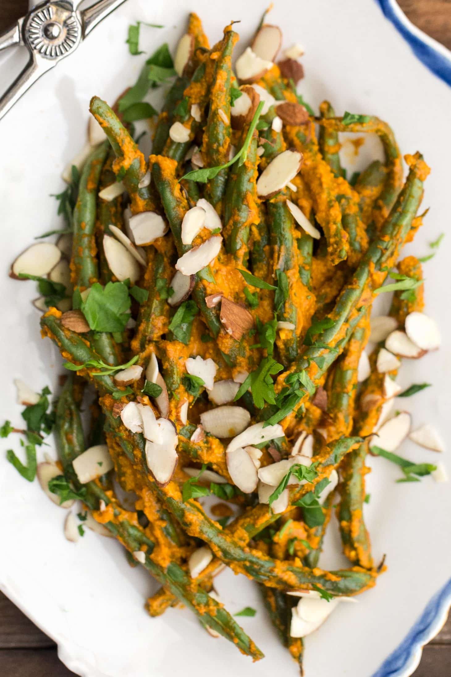 Roasted Green Beans with Romesco