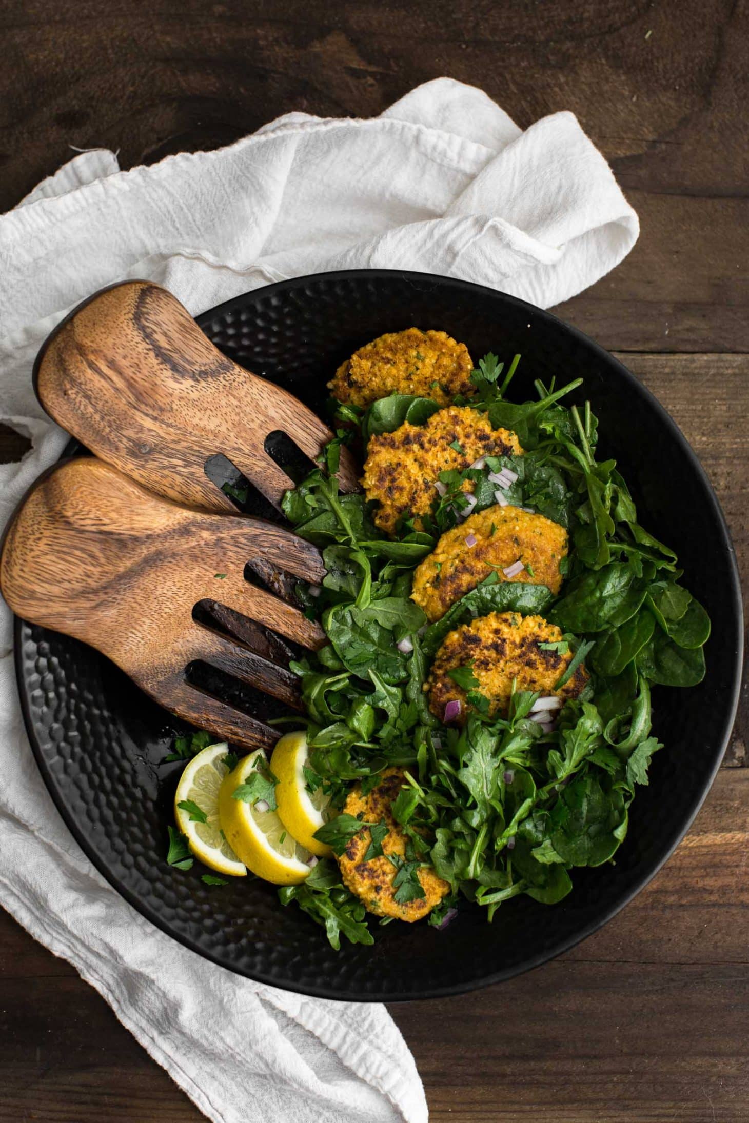 Cajun Millet Cakes with Greens | @naturallyella