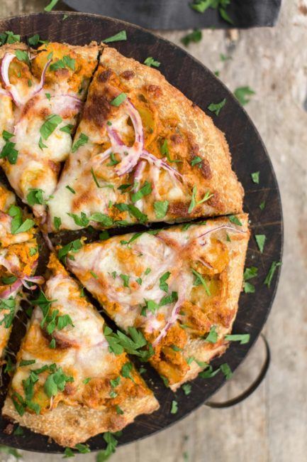 Romesco Potato Pizza with Red Onions | @naturallyella