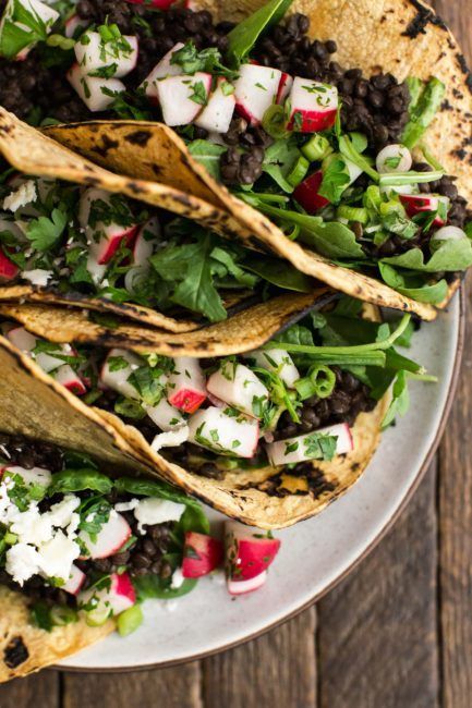 Spicy Lentil Tacos with Radish Salsa | @naturallyella