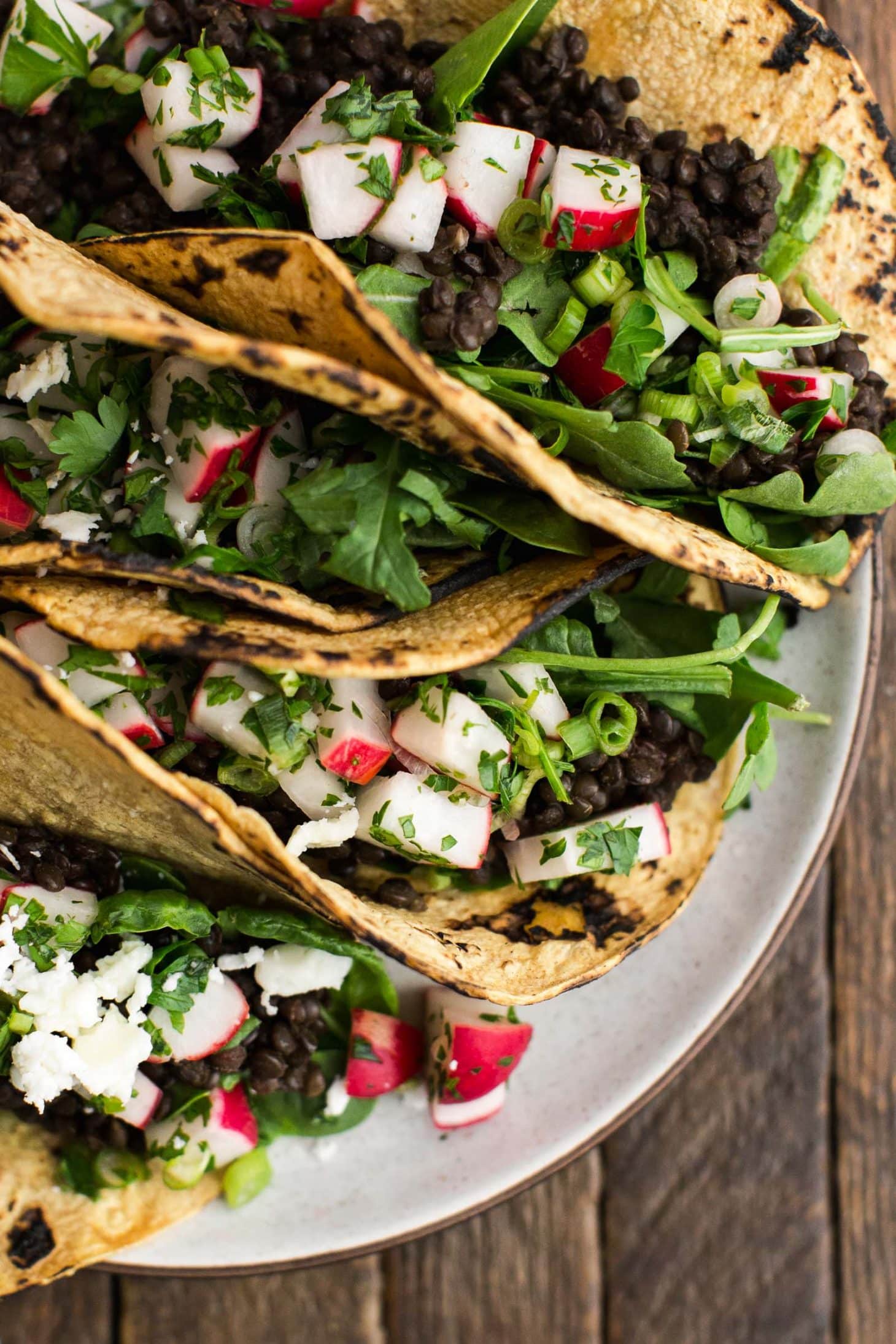 Spicy Lentil Tacos with Radish Salsa | Naturally Ella