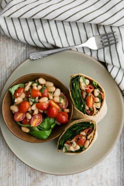 Bruschetta White Bean Wrap | @naturallyella