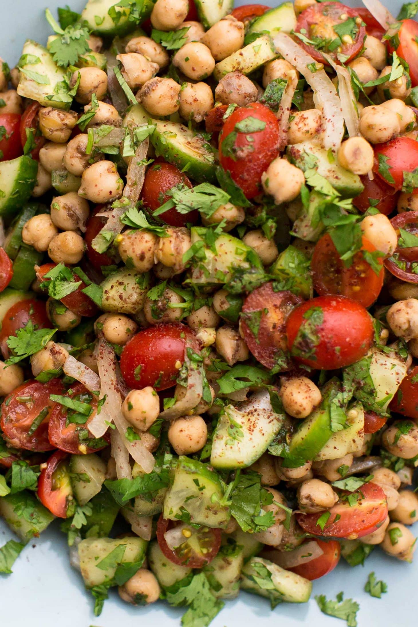 Sumac Spiced Chickpea Cucumber Salad