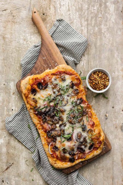 Olive Flatbread with Red Onions | @naturallyella