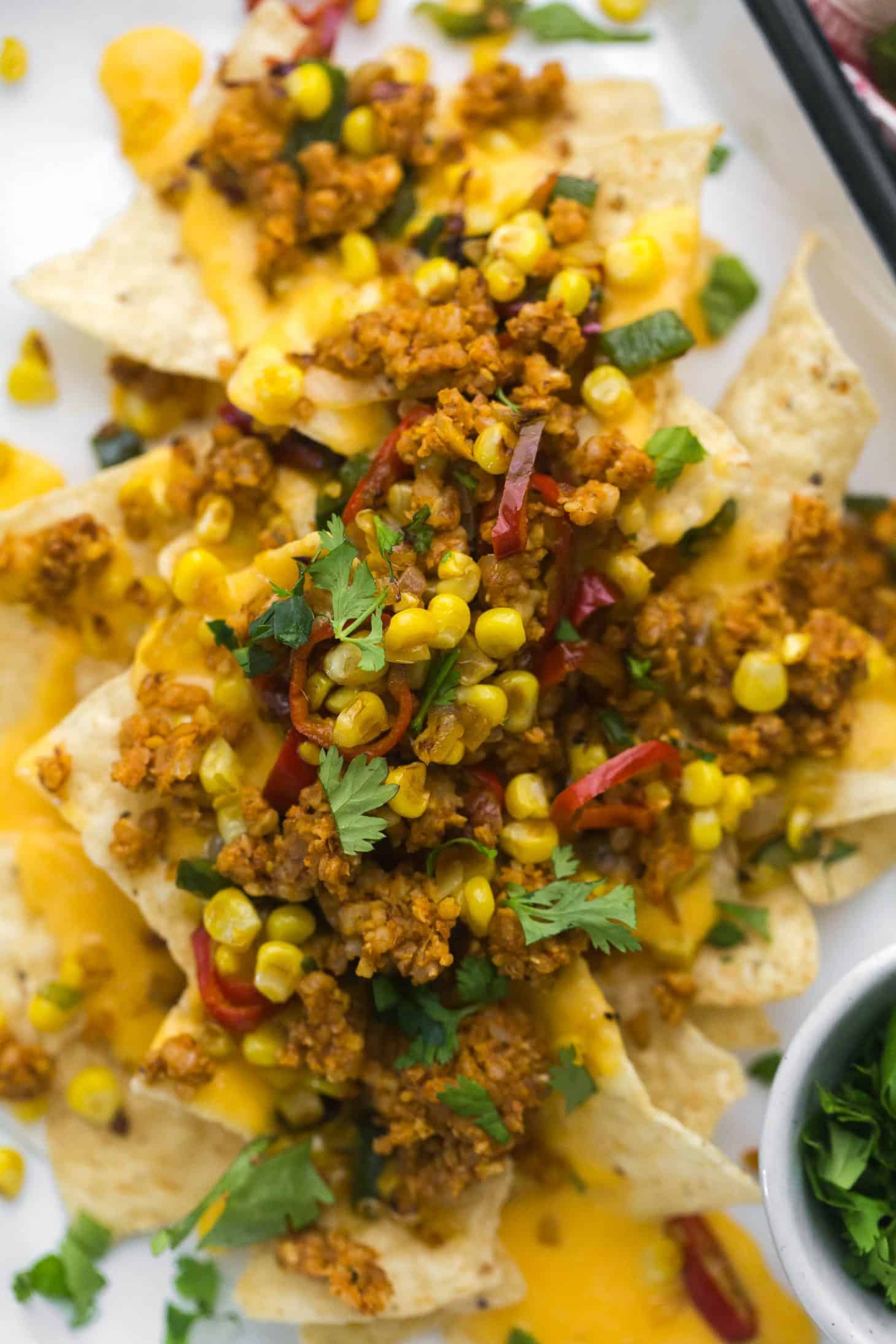 Chorizo-Spiced Crumble Vegetarian Nachos