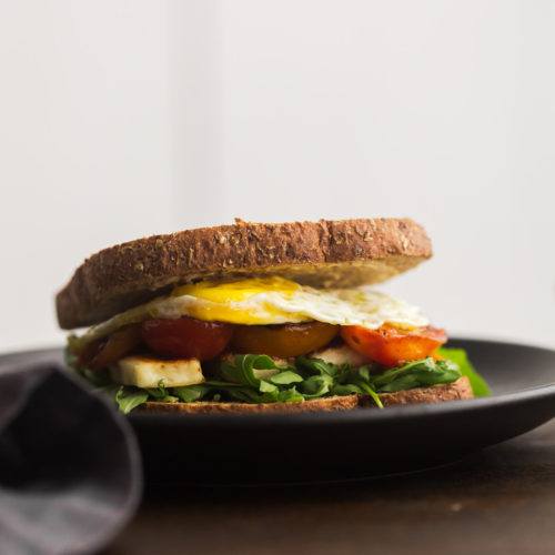 Halloumi Breakfast Sandwich with Fried Eggs | Naturally Ella