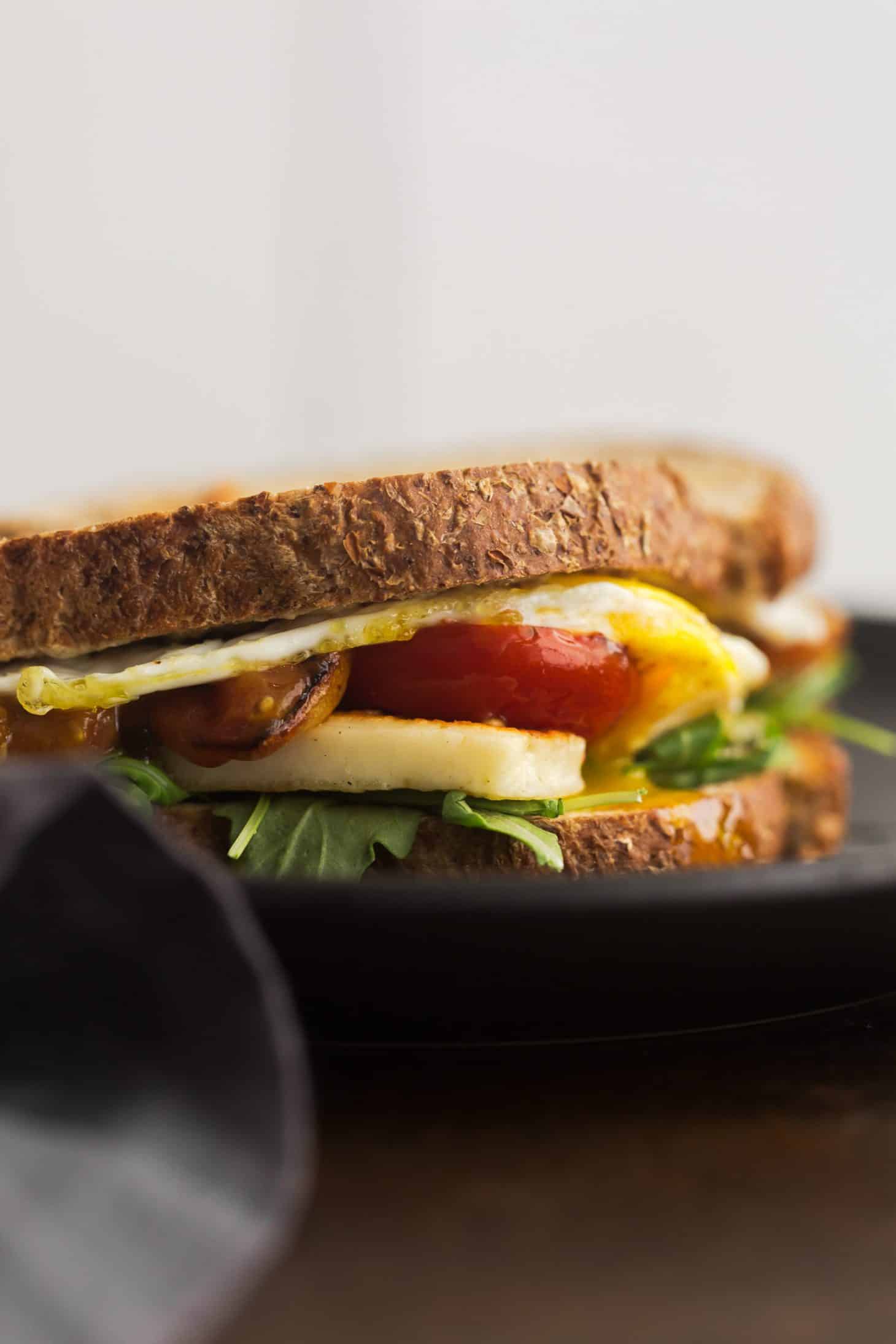 Halloumi Breakfast Sandwich with Fried Egg | @naturallyella