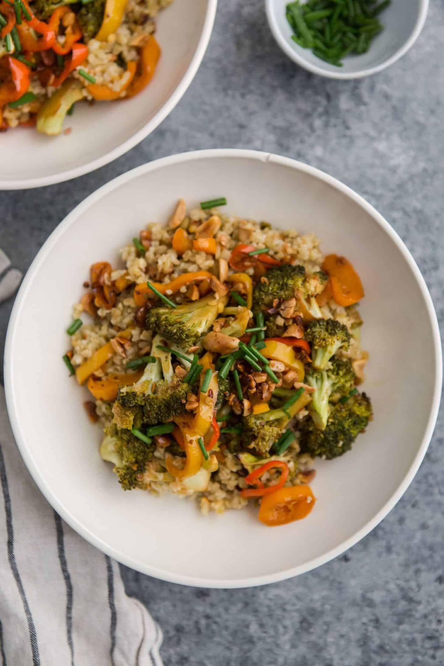Roasted Broccoli Bowls with Freekeh