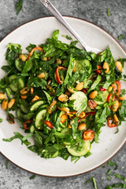 Cucumber Peanut Salad | @naturallyella