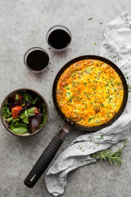 Summer Vegetable Frittata with Zucchini, Peppers, and Sweet Corn | @naturallyella