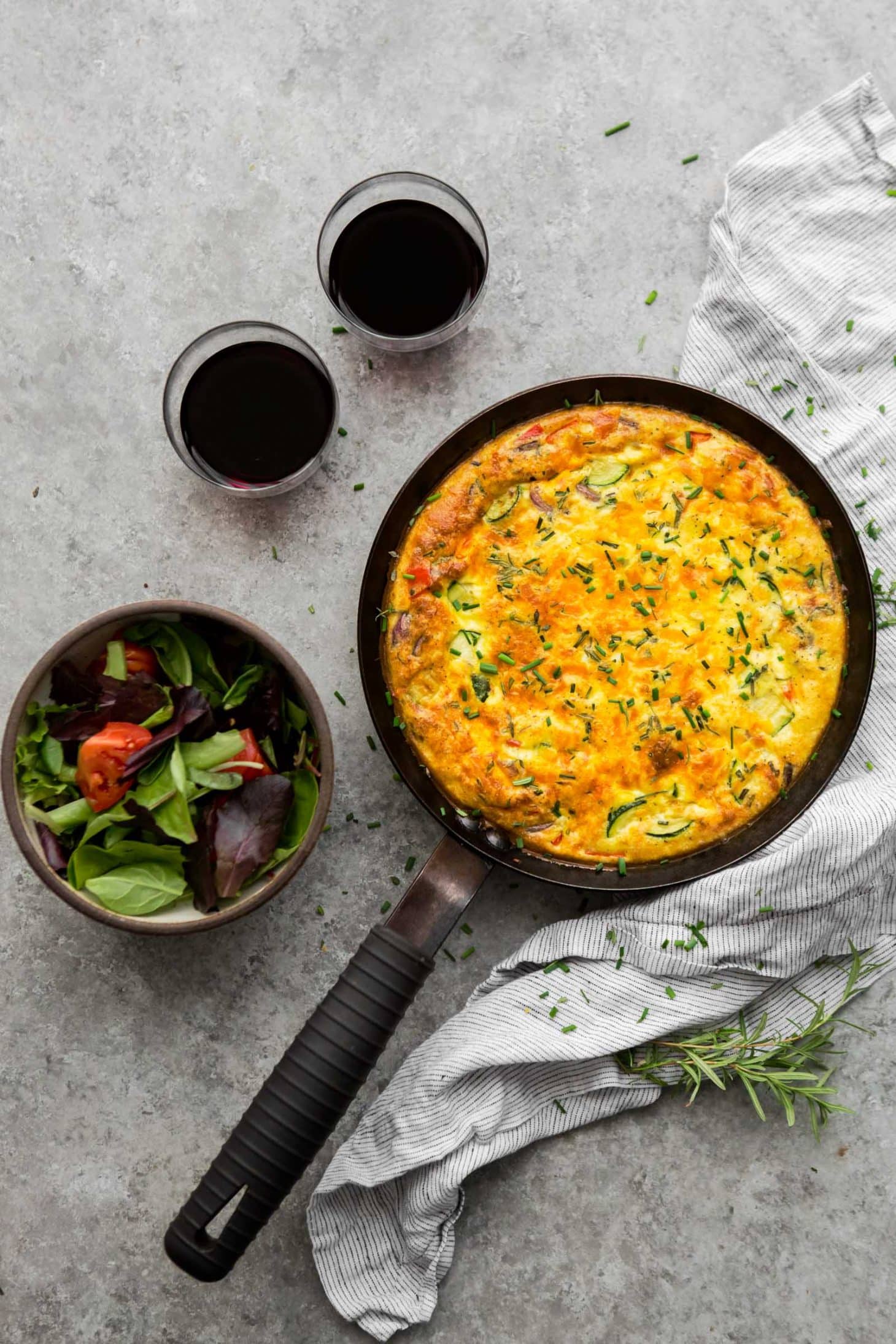 Summer Vegetable Frittata with Zucchini, Peppers, and Sweet Corn | @naturallyella