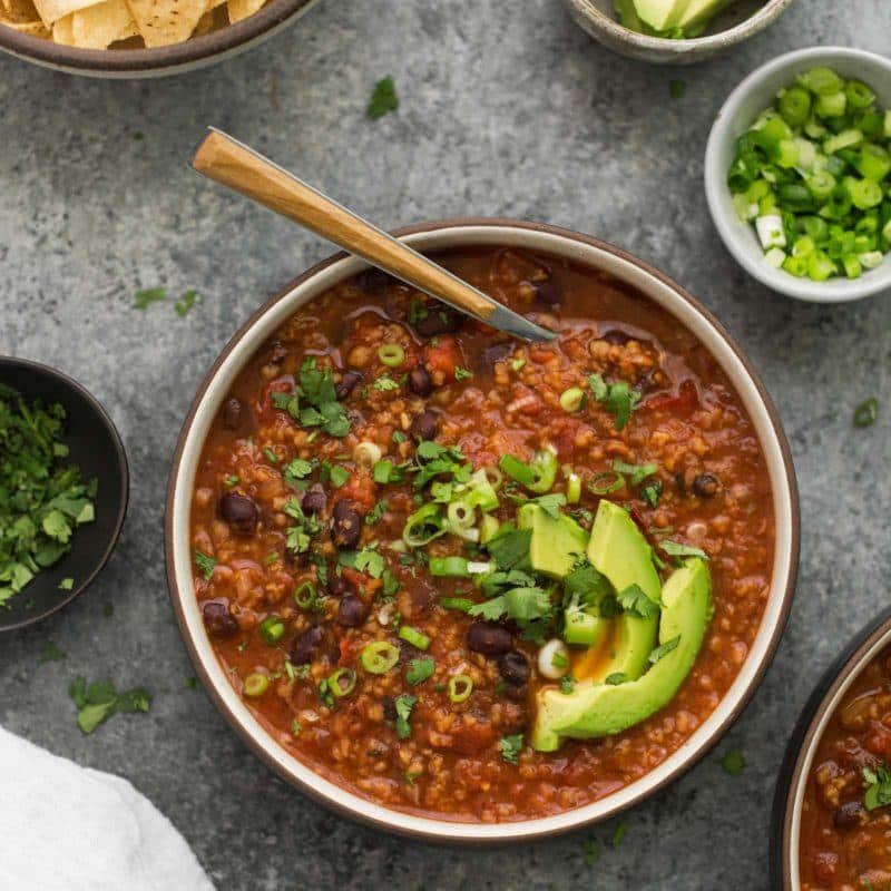 Chipotle Black Bean Chili With Bulgur Naturally Ella