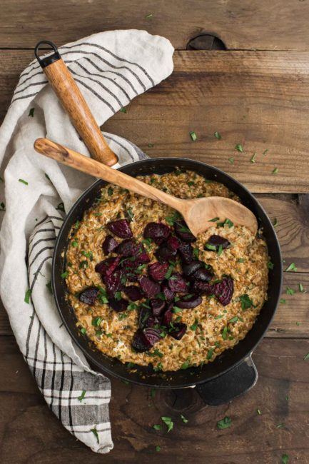 Roasted Beet Spelt Risotto | @naturallyella