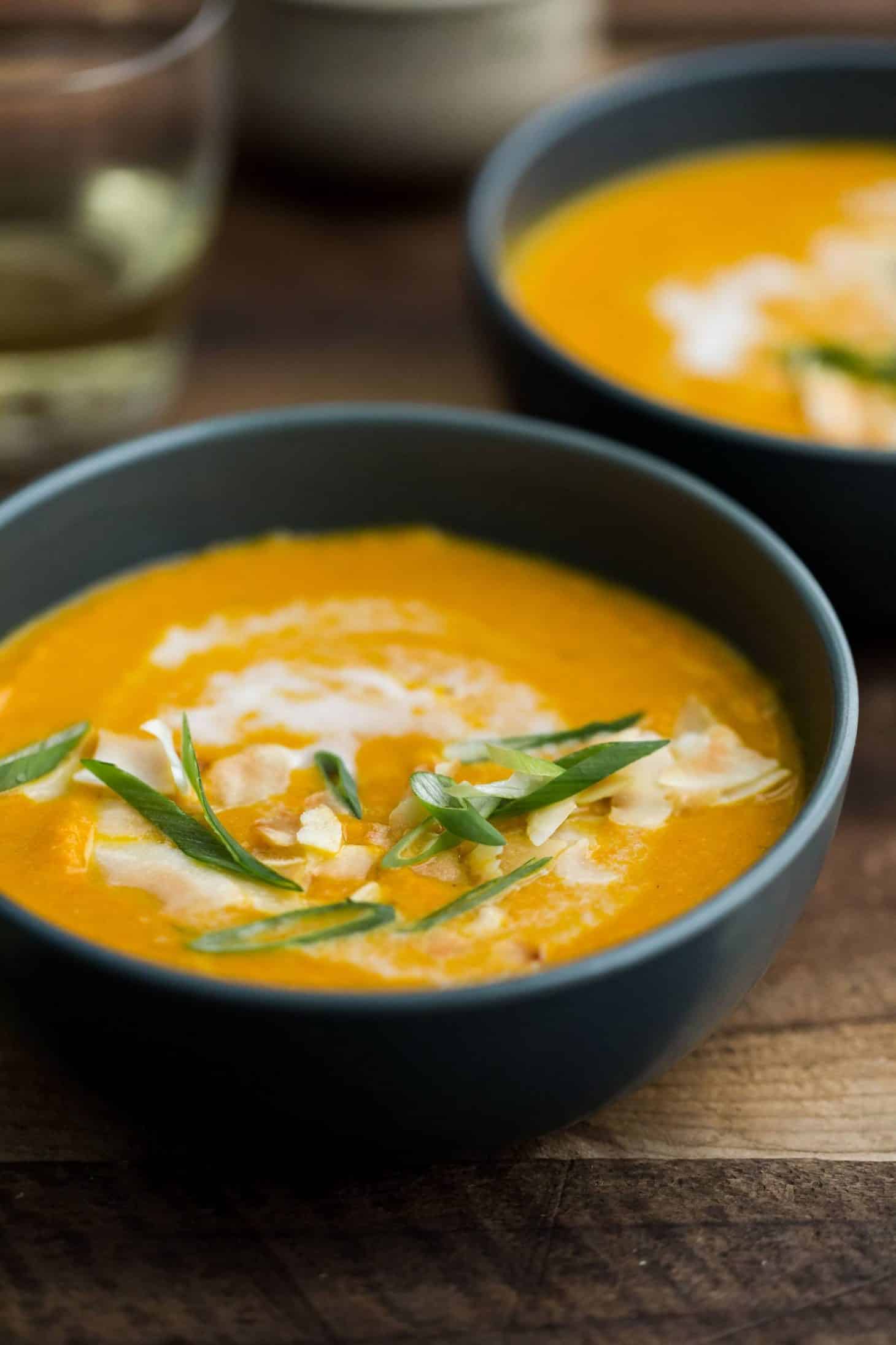Red Lentil Curried Carrot Soup | @naturallyella