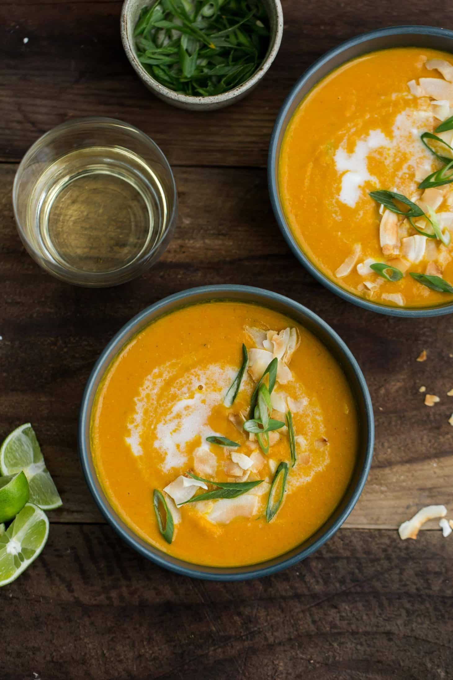 Curried Carrot Soup with Red Lentils | @naturallyella