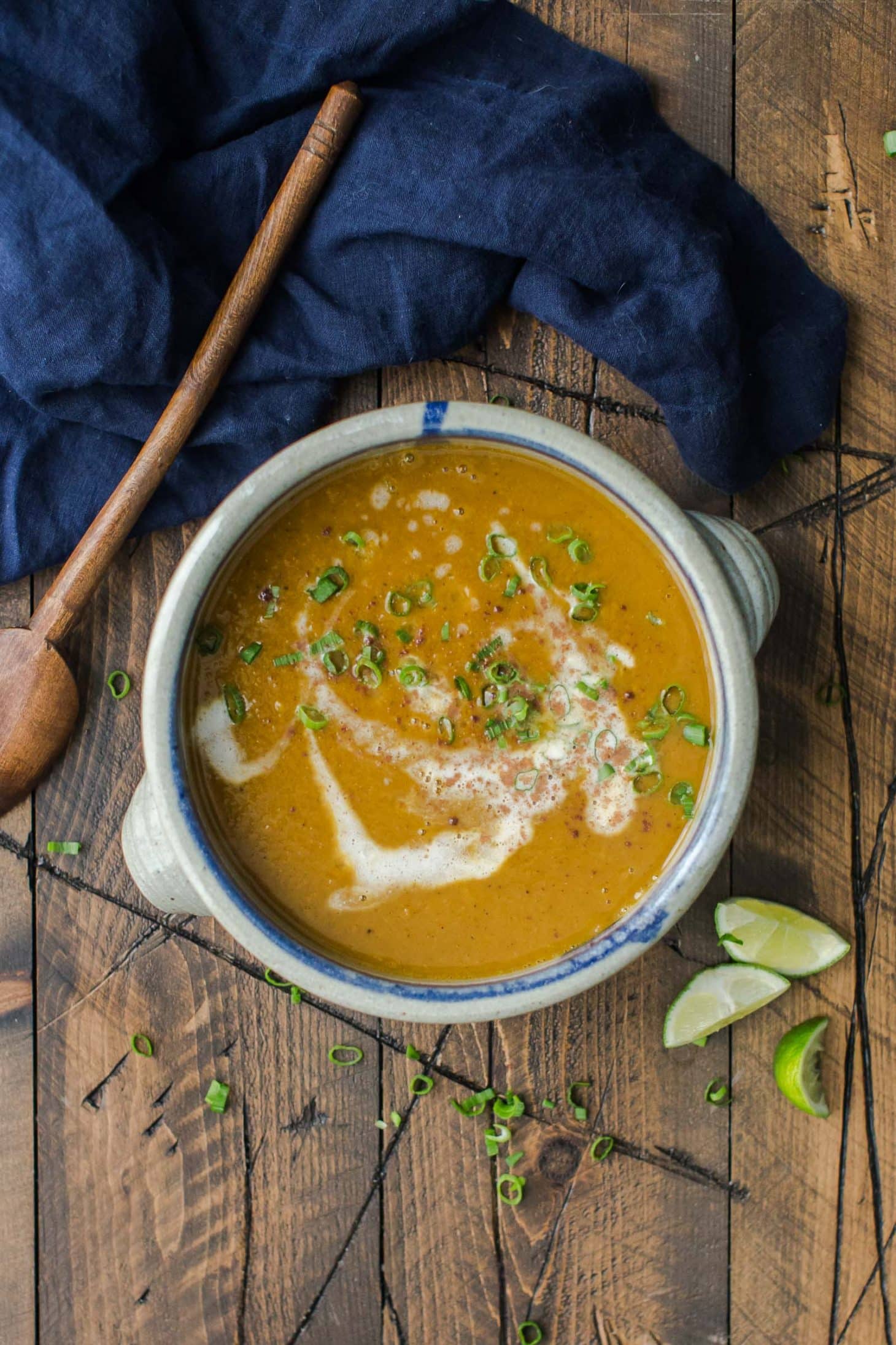 Five-Spice Roasted Pumpkin Soup with Parsnips | @naturallyella