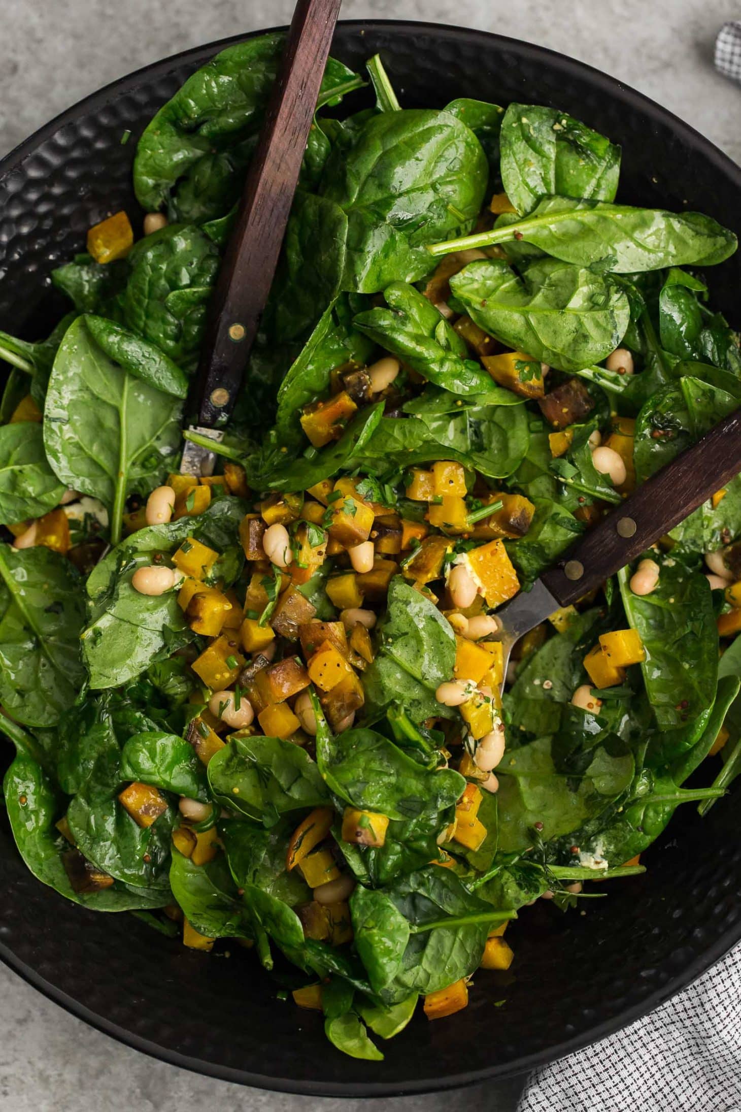 Roasted Beet Salad with Herbs and Spinach