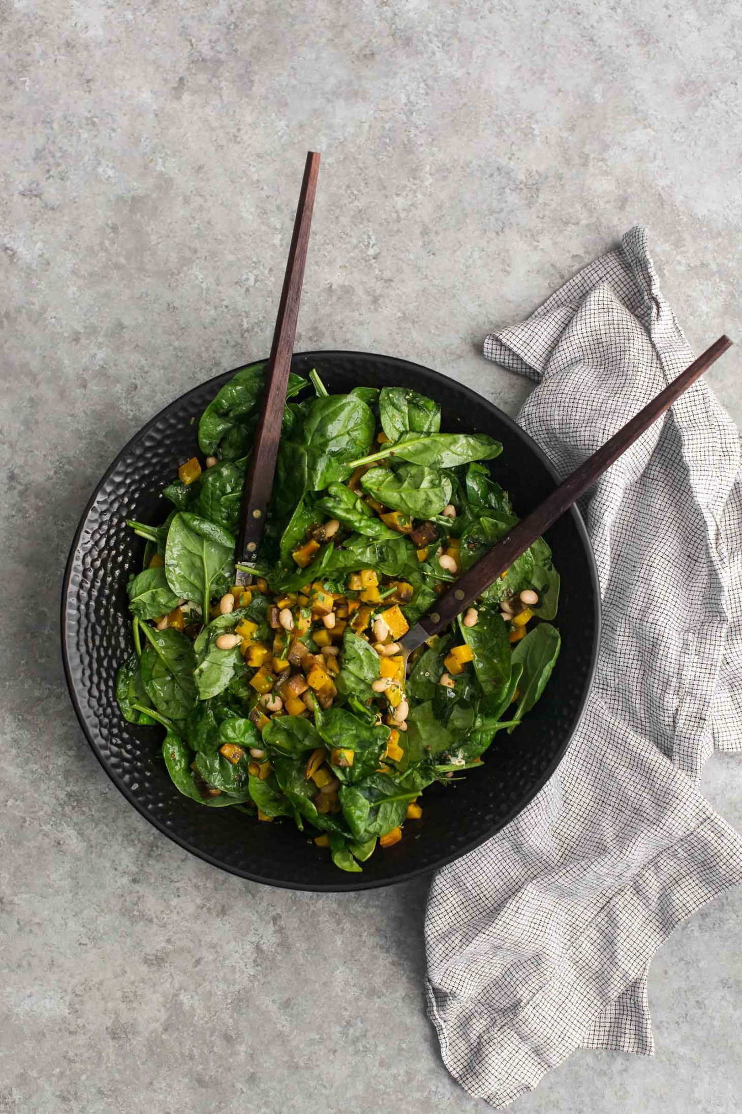 Roasted Beet Salad with Herbs and Spinach | @naturallyella