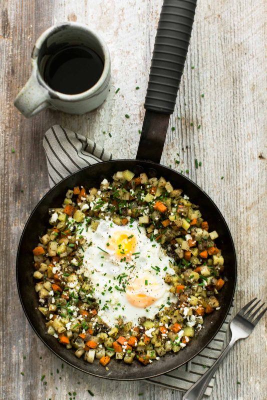 Root Vegetable Hash with Eggs and Feta | Naturally Ella
