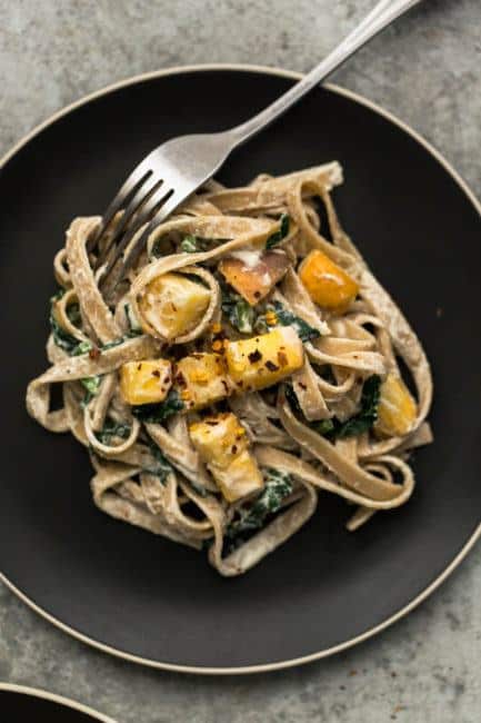 Roasted Rutabaga Pasta with Cashew Sauce