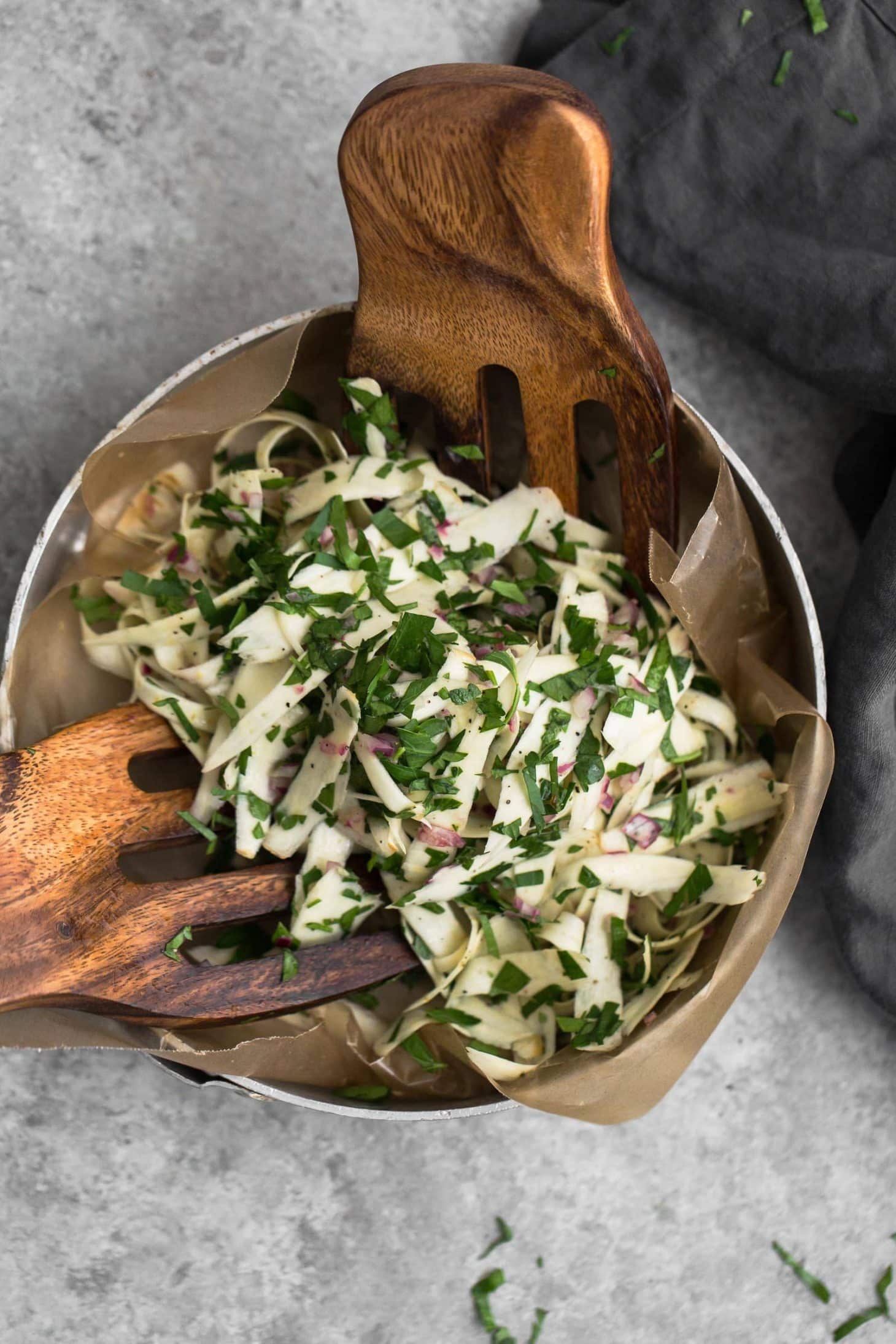 Shaved Parsnip Salad with Parsley | @naturallyella