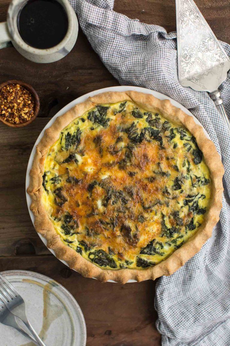 Kale Quiche with Garlic - Naturally Ella