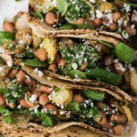 Chimichurri Potato Tacos with Pinto Beans | @naturallyella