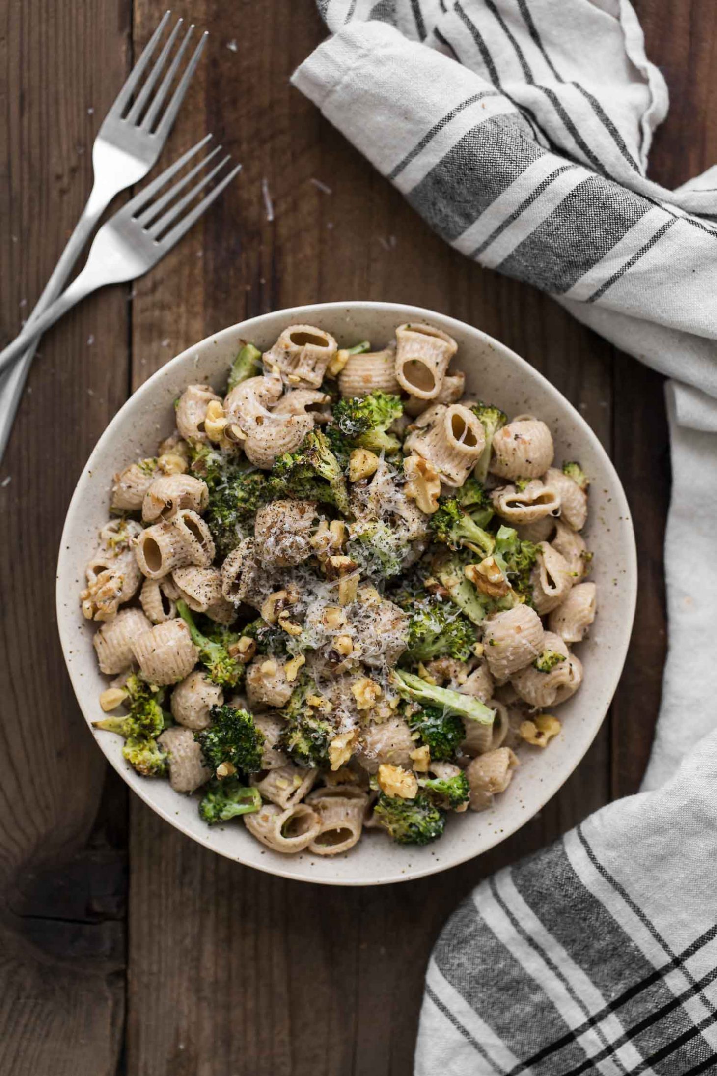 Roasted Broccoli Pasta with Roasted Garlic Goat Cheese Sauce ...