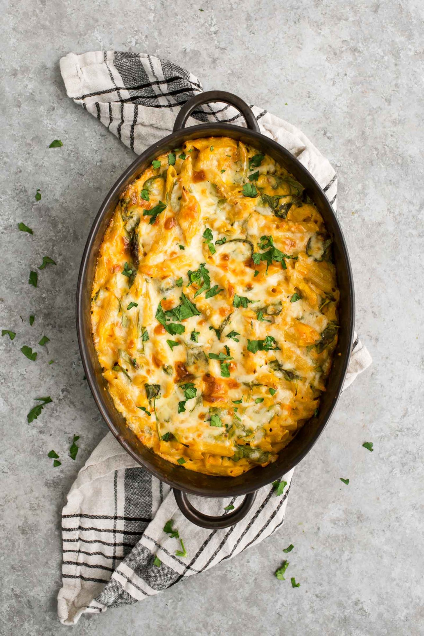 Sweet Potato Mac and Cheese with Spinach | @naturallyella