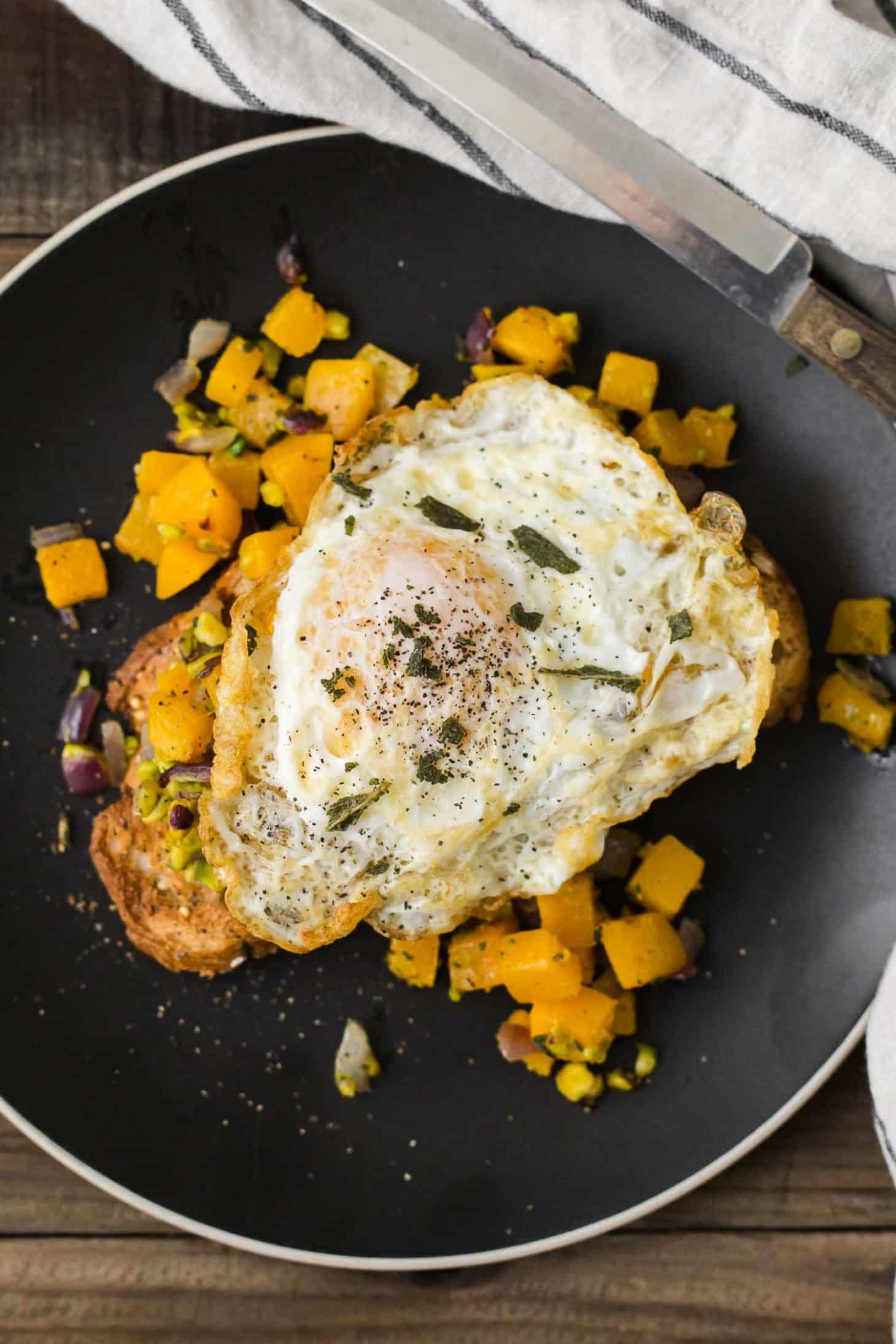 Butternut Squash Toast with Pistachios and Sage