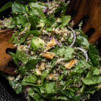 Halloumi Salad with Spinach and Quinoa