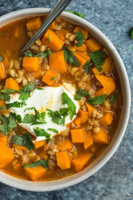 Sweet Potato Barley Stew | @naturallyella