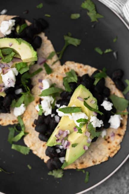 Black Bean Tacos with Avocado | @naturallyella