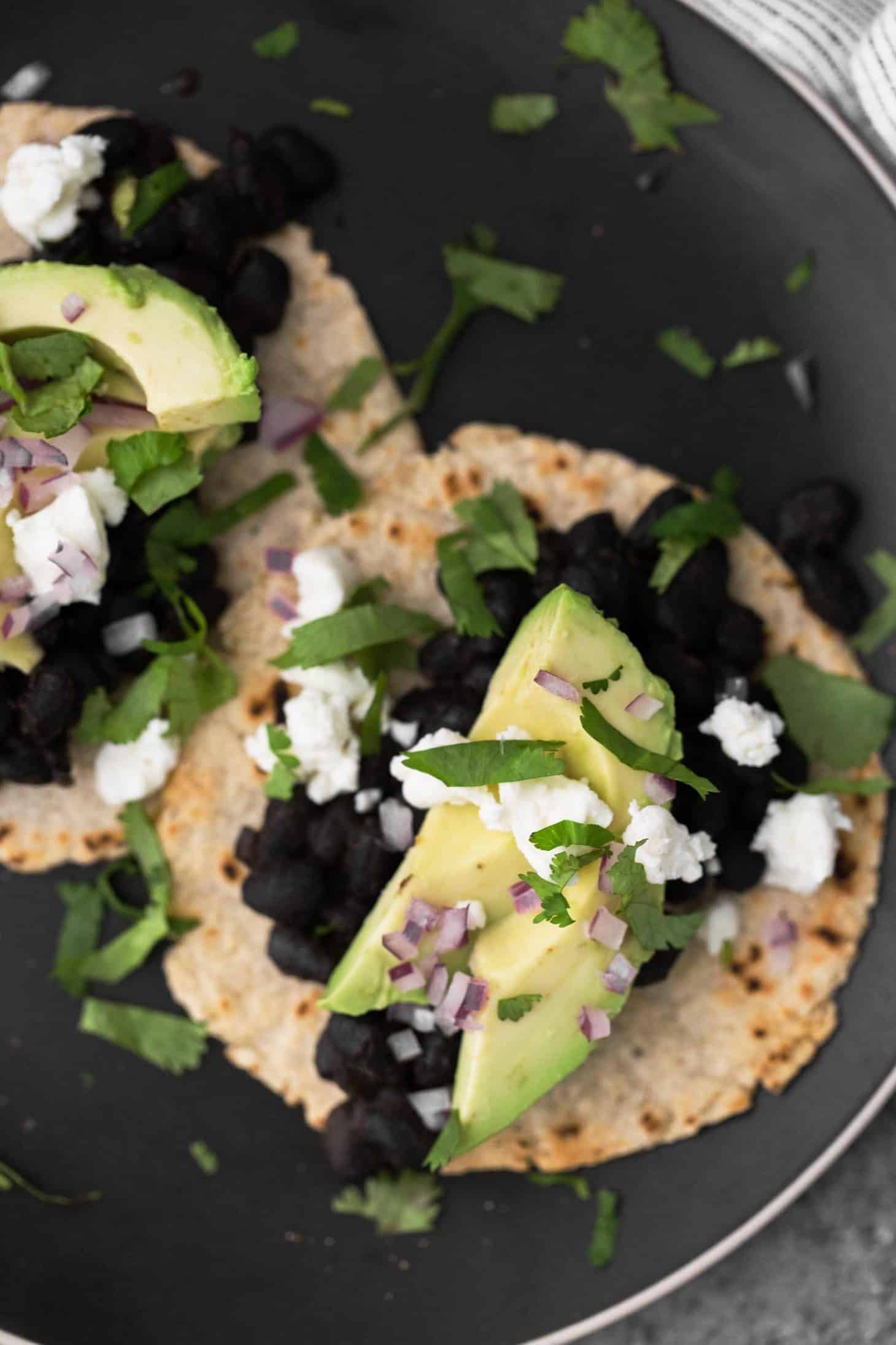 Black Bean Tacos with Avocado