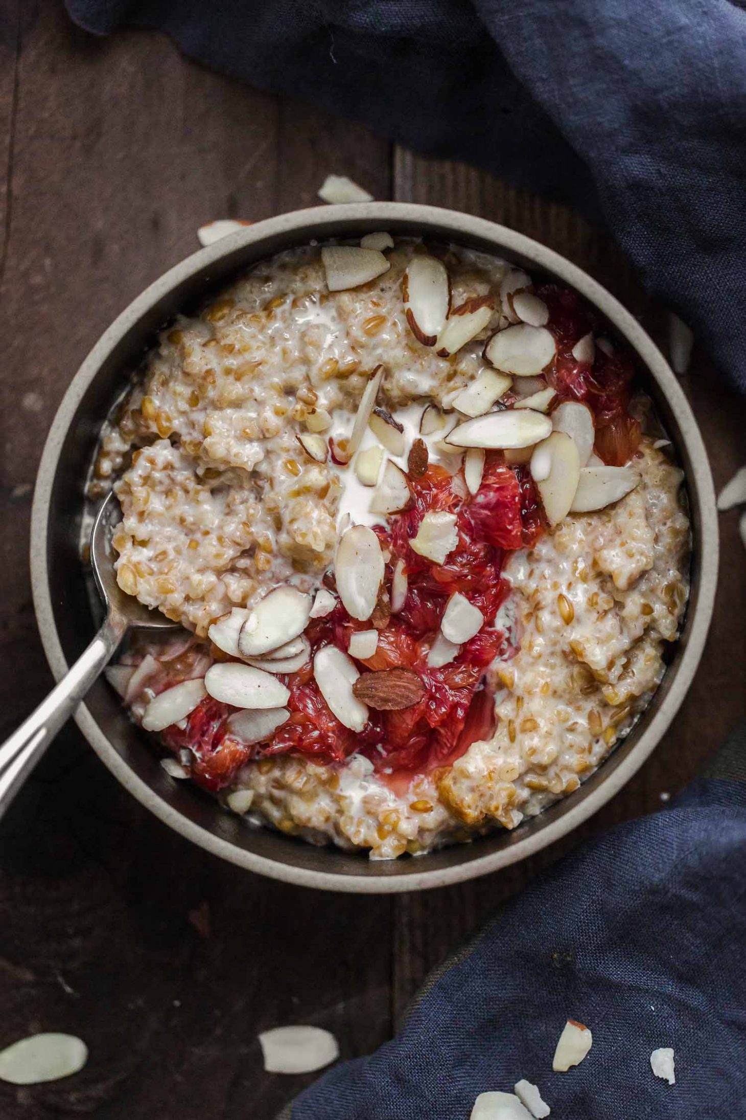 Cracked Einkorn Porridge with Stewed Blood Oranges