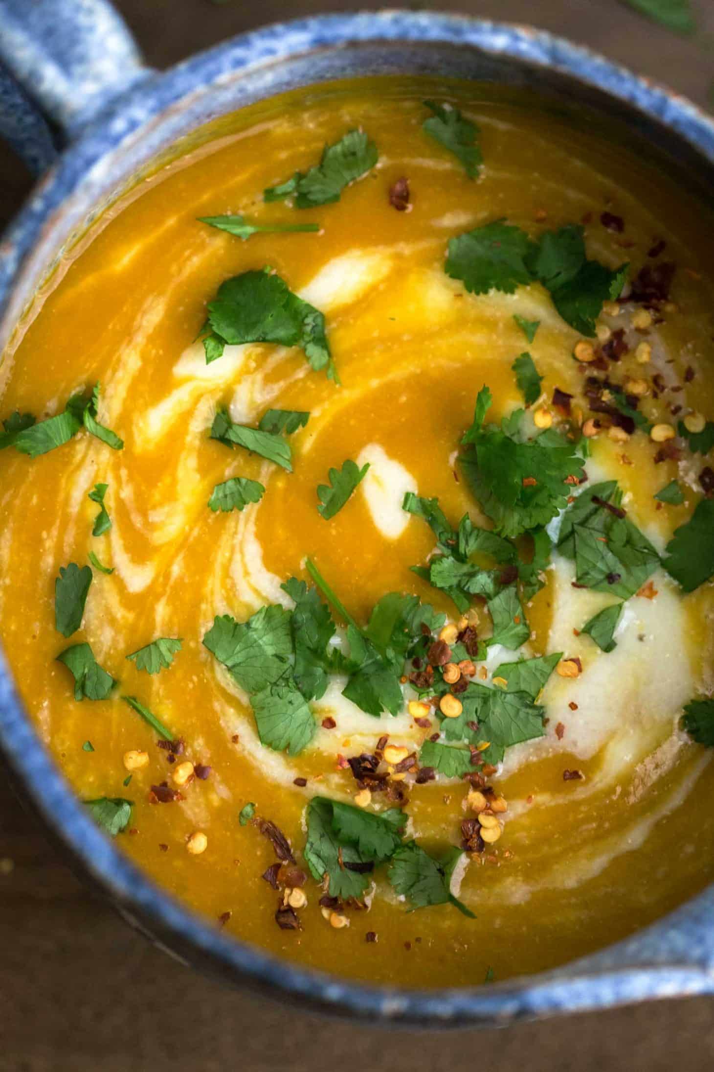 Miso Butternut Squash Soup with Millet Cream | Naturally Ella