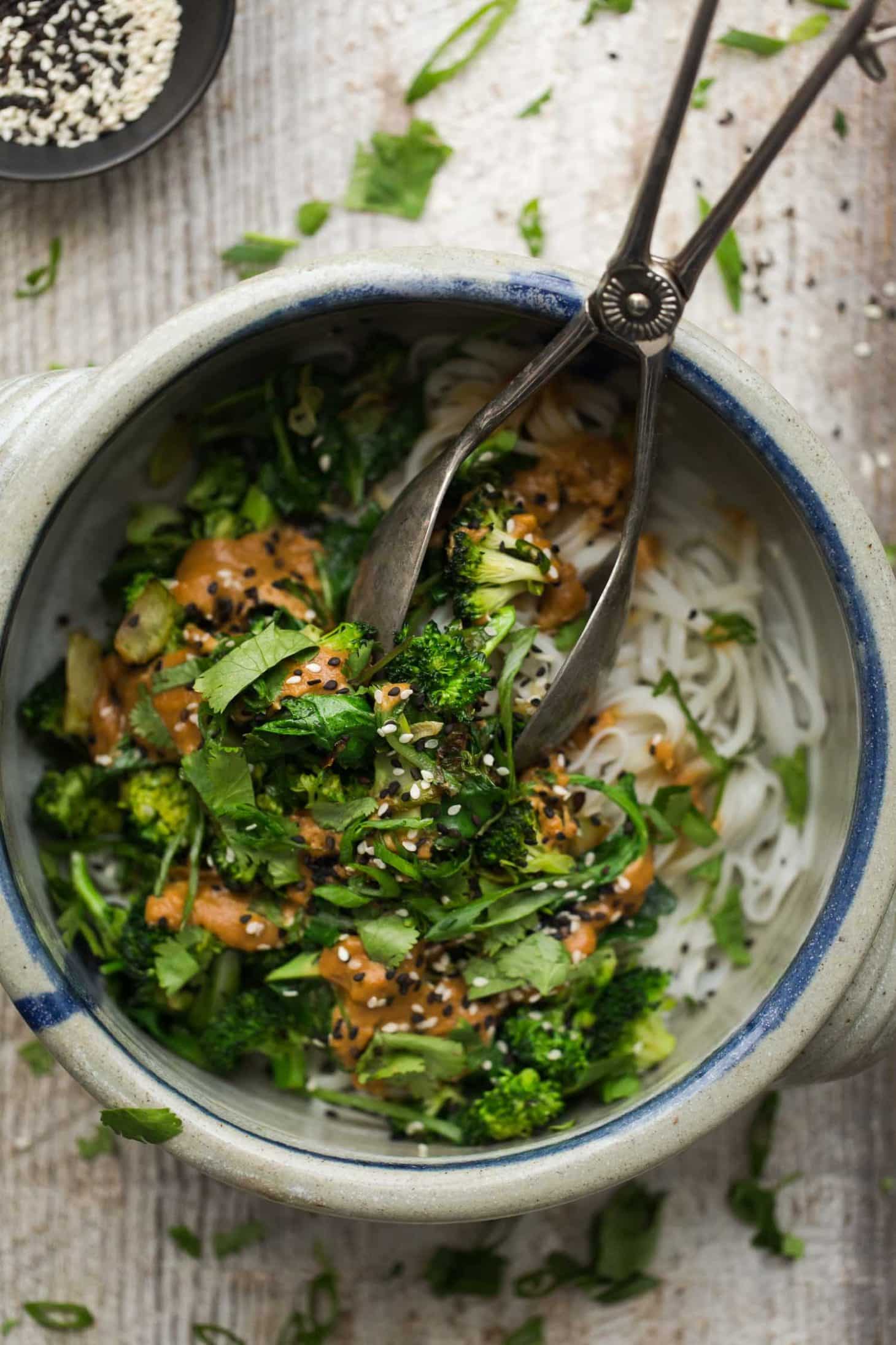 Spicy Peanut Sauce Noodle Bowl