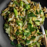 Raw Asparagus Fennel Salad with Khorsan Wheat | Naturally Ella