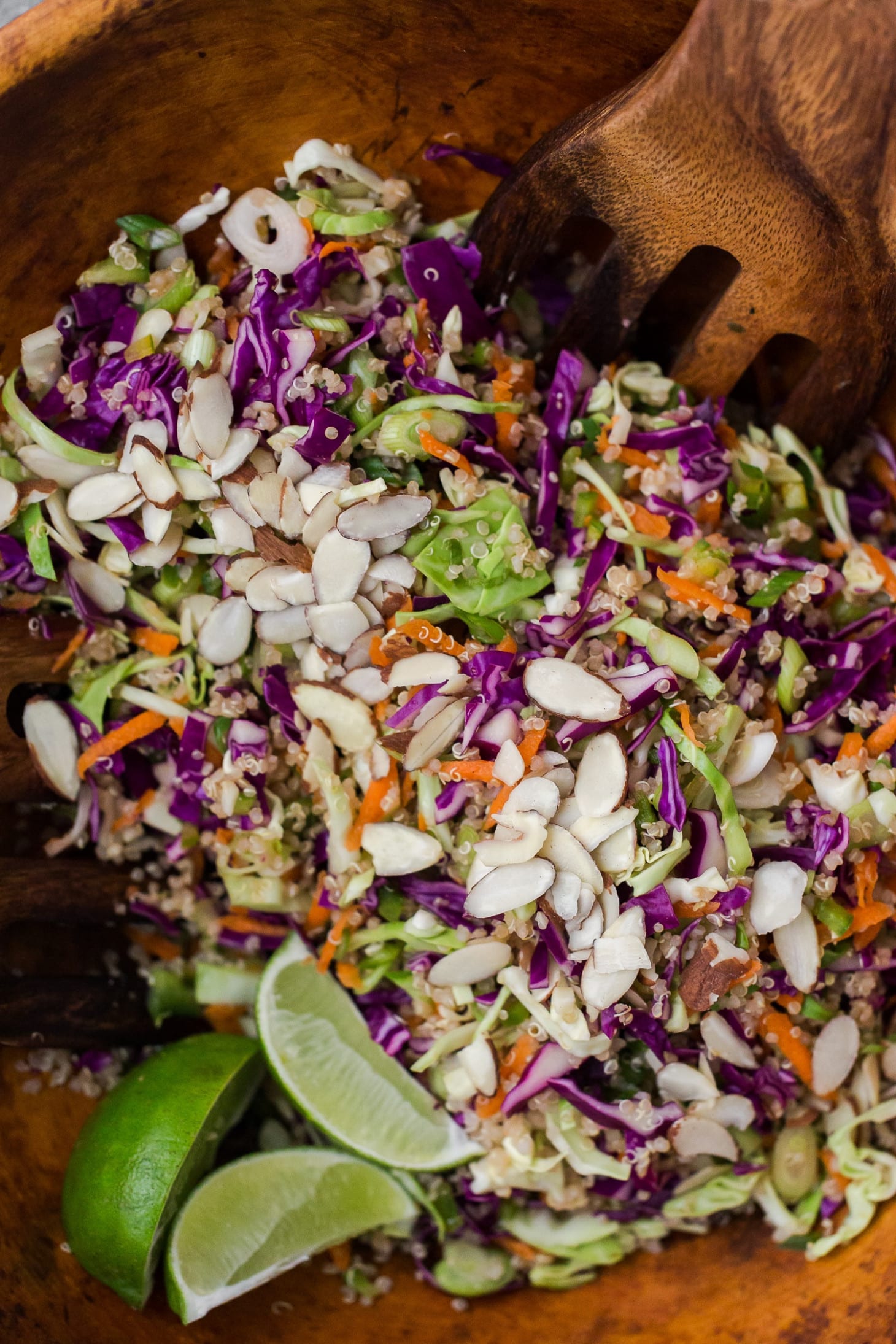 Ginger-Soy Cabbage Quinoa Slaw with Almonds | Naturally Ella