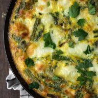 Herb Shallot Asparagus Frittata with Mozzarella | Naturally Ella
