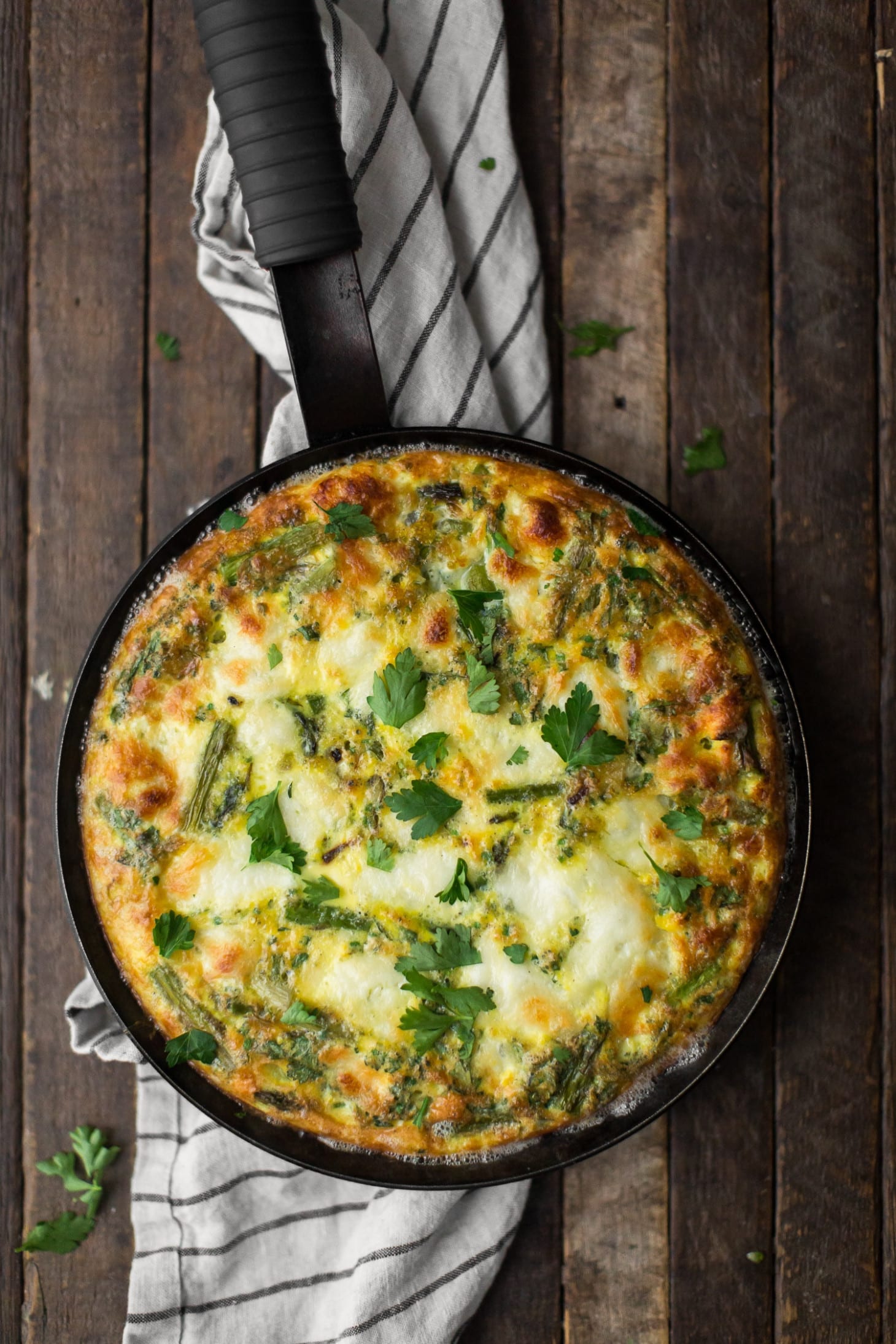 Asparagus Frittata with Herbs and Mozzarella